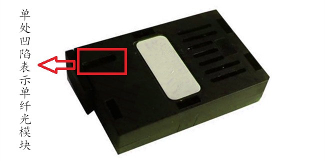 1*9单纤双向光模块塑胶外壳单处凹陷表示单纤光模块